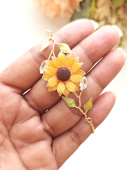 Sunflower Bracelet Handmade Resin Flower Bracelet