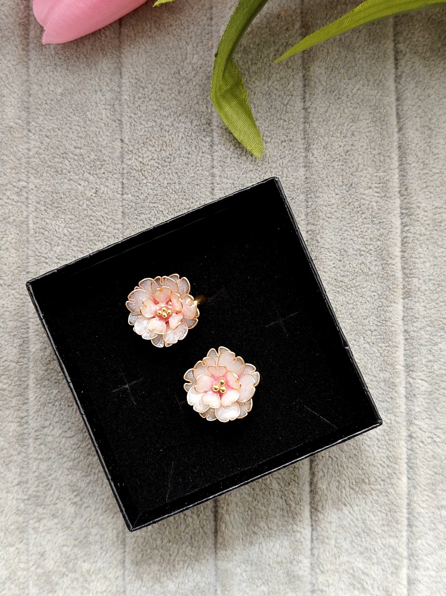 Cherry Blossom Stud Earrings | Handmade Sakura Resin Flower Studs