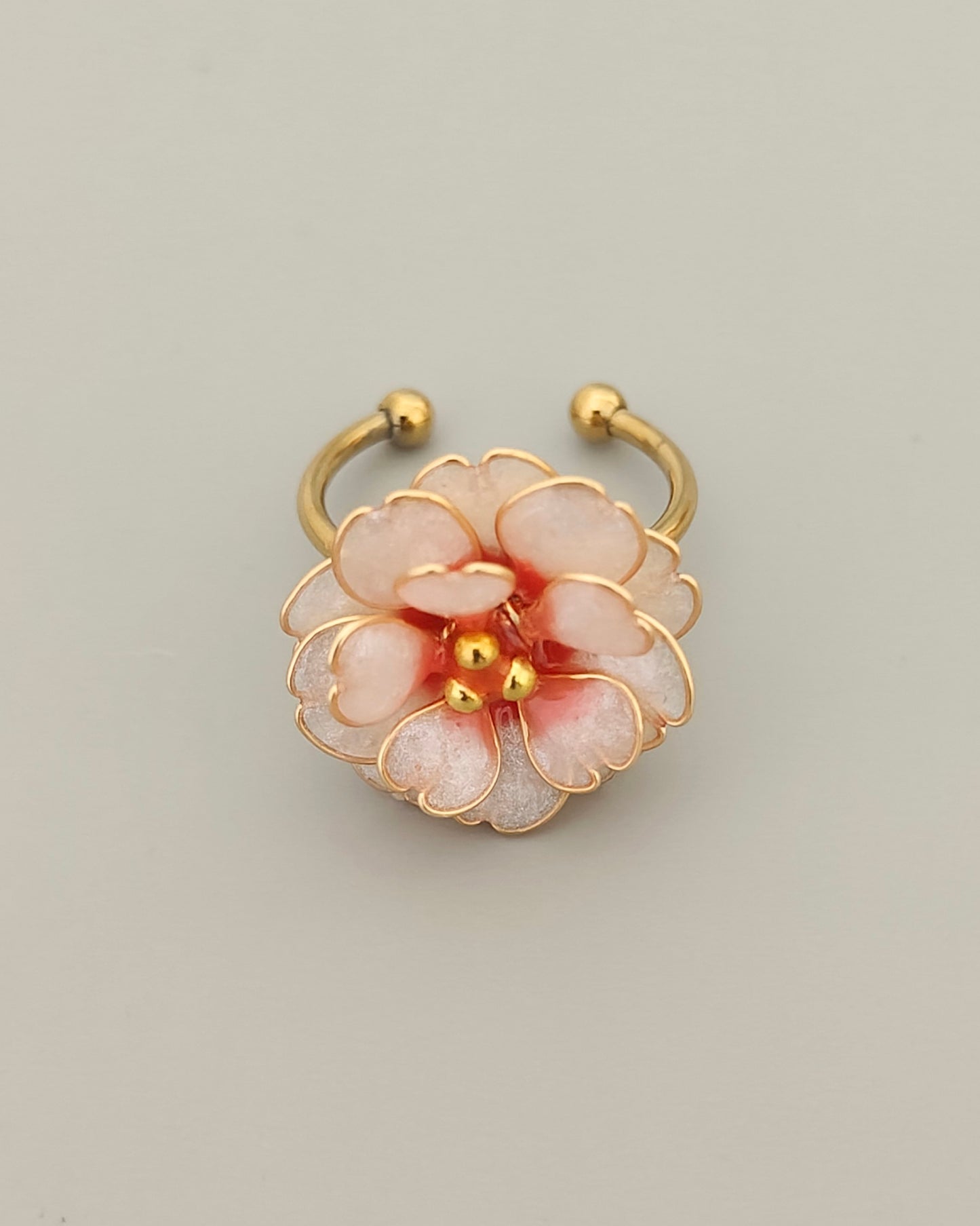 Handmade Cherry Blossom Jewelry Set | Floral Pendant Necklace, Stud Earrings, Ring & Bracelet