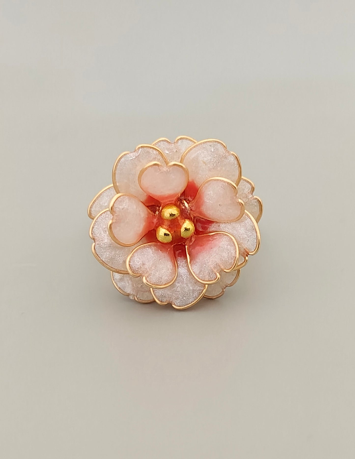 Handmade Cherry Blossom Jewelry Set | Floral Pendant Necklace, Stud Earrings, Ring & Bracelet