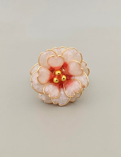 Handmade Cherry Blossom Jewelry Set | Floral Pendant Necklace, Stud Earrings, Ring & Bracelet