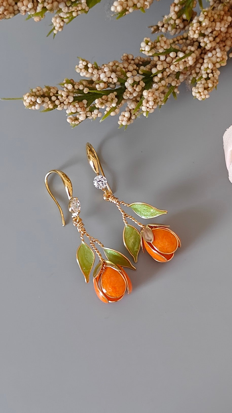 Handmade Multicolor Tulip Flower Earrings | Floral Resin Bridal Jewelry