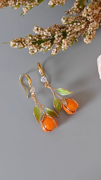 Handmade Multicolor Tulip Flower Earrings | Floral Resin Bridal Jewelry