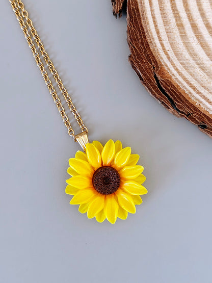 Handmade Sunflower Jewelry Set | Necklace and Earrings Set | Floral Handmade Jewelry