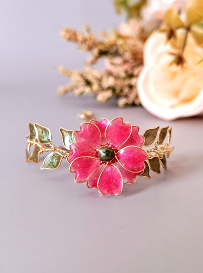 Pink Floral Jewelry Set | Handmade Bridal Floral Set