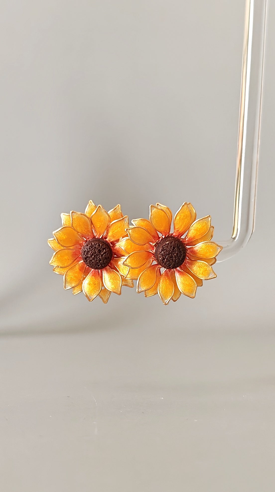 Sunflower Pendant Necklace Studs Ring and Hair Piece