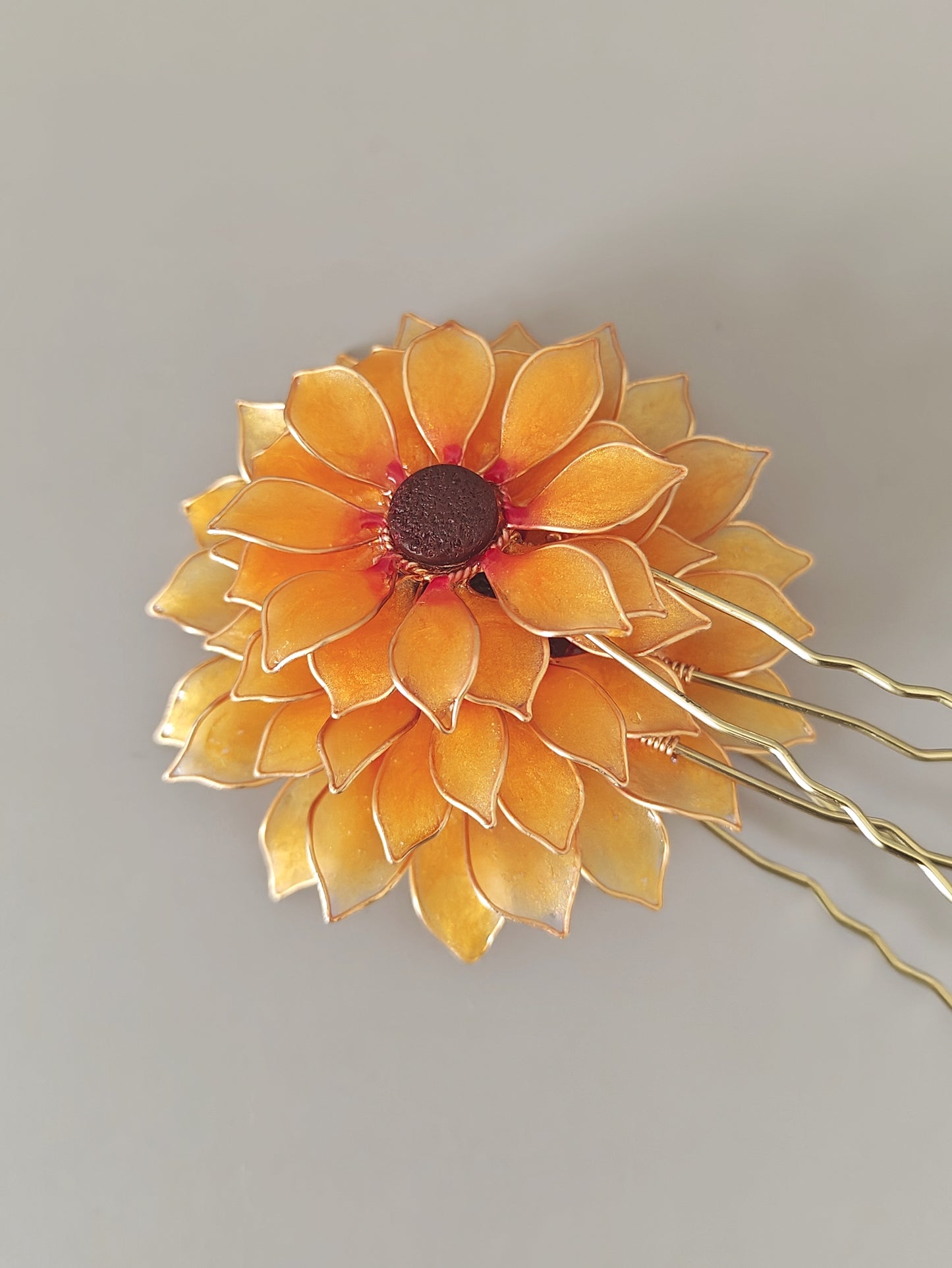 Set of 3 Hair Pins - Handmade Sunflower Hair Accessory Hair Pins