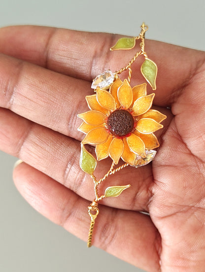 Sunflower Bracelet Handmade Resin Flower Bracelet