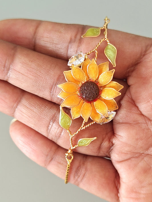 Sunflower Bracelet Handmade Resin Flower Bracelet