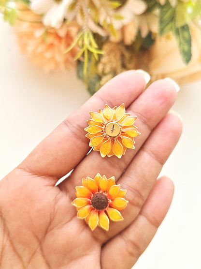 Sunflower Pendant Necklace Studs Ring and Hair Piece