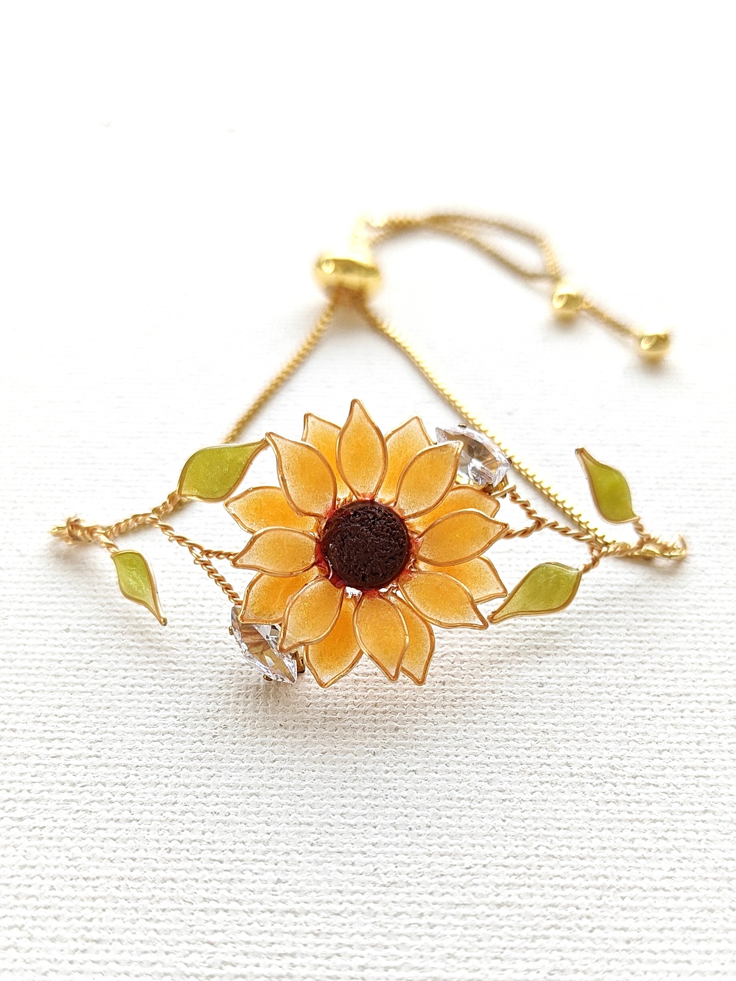 Sunflower Bracelet Handmade Resin Flower Bracelet