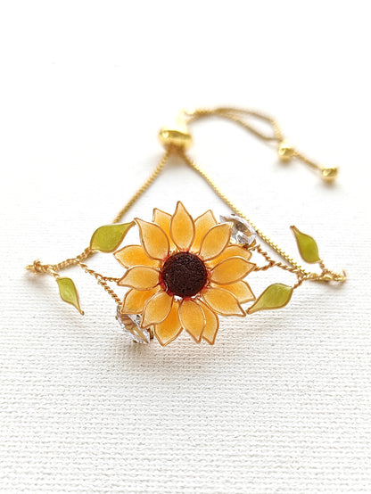 Sunflower Bracelet Handmade Resin Flower Bracelet