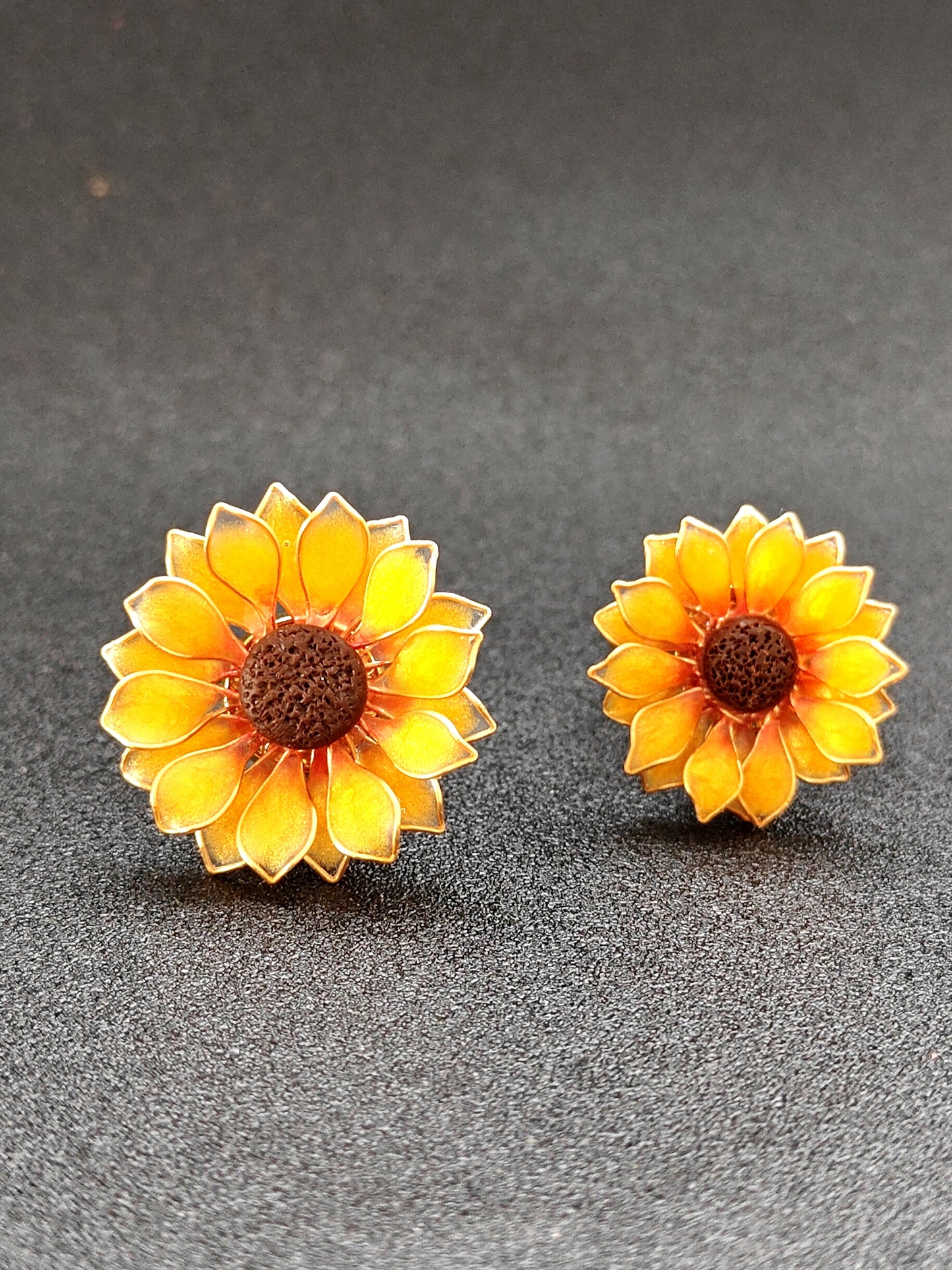 Handmade Sunflower Resin Ring Adjustable Floral Ring