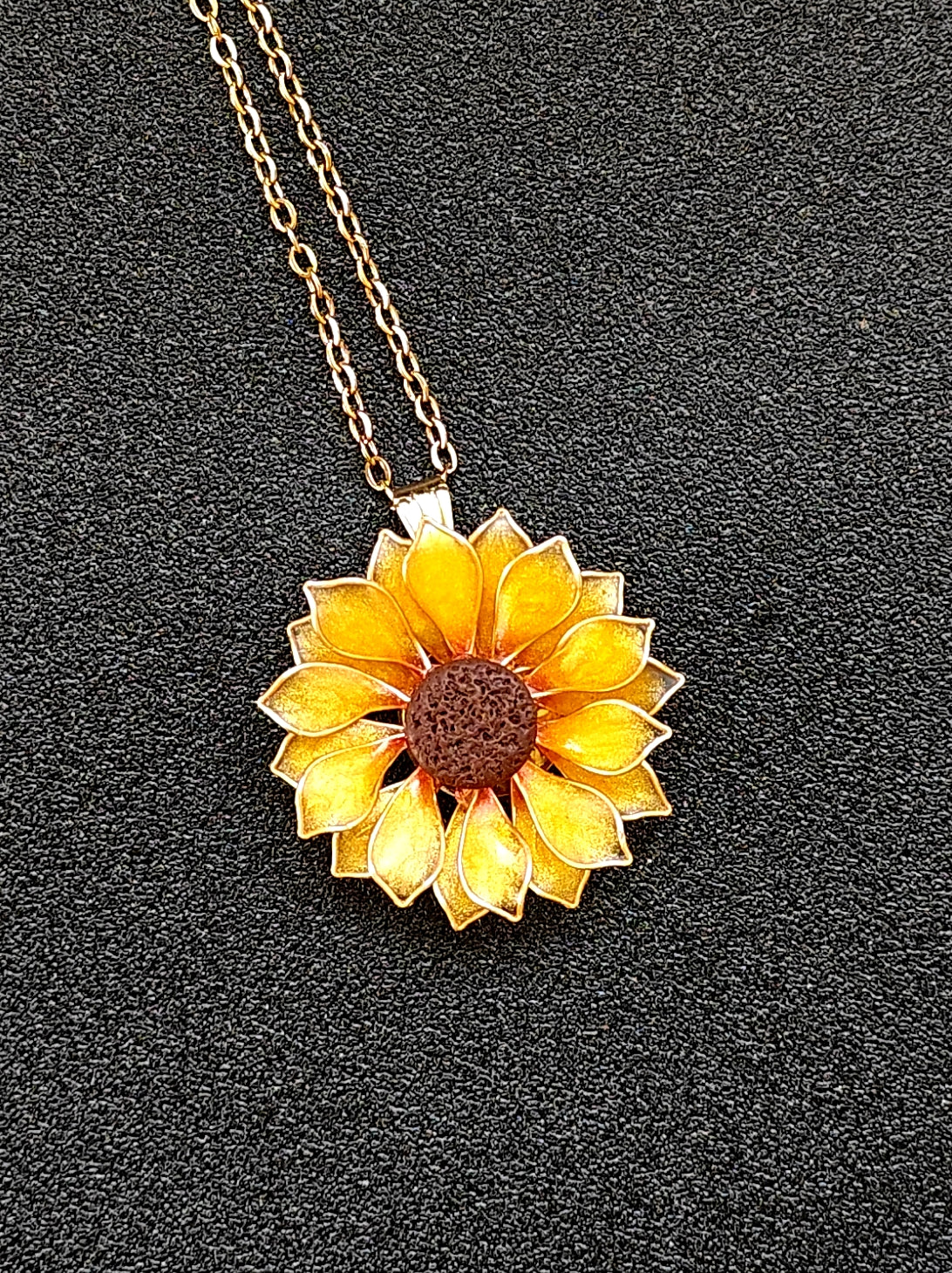 Sunflower Pendant Necklace Studs Ring and Hair Piece