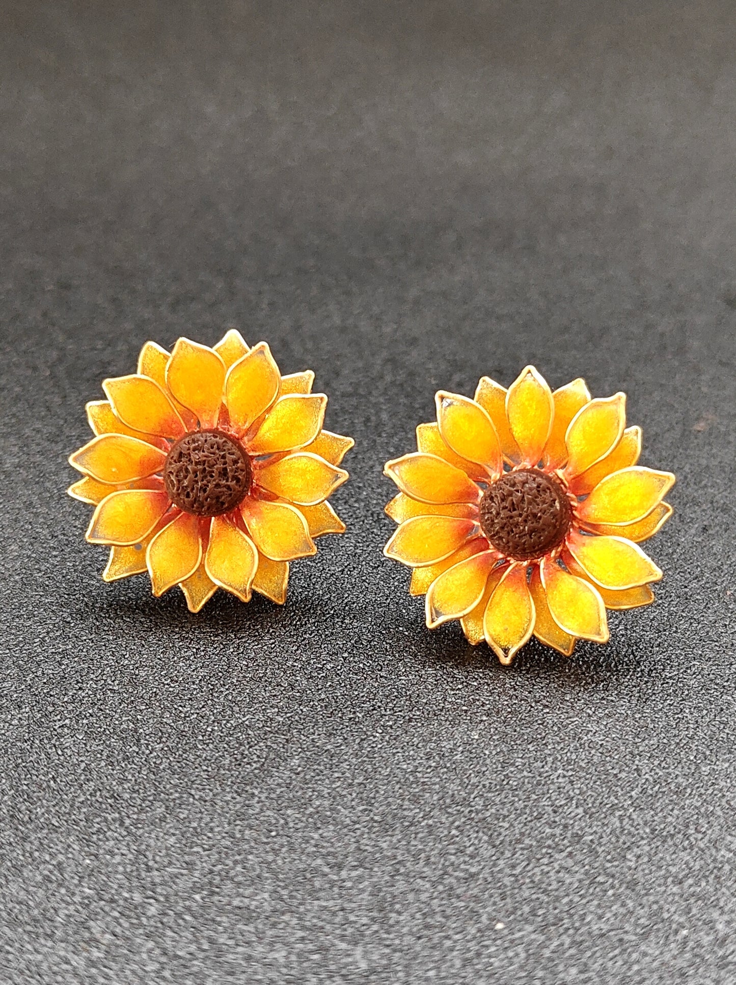 Sunflower Stud Earrings Handmade Resin Flower Earrings