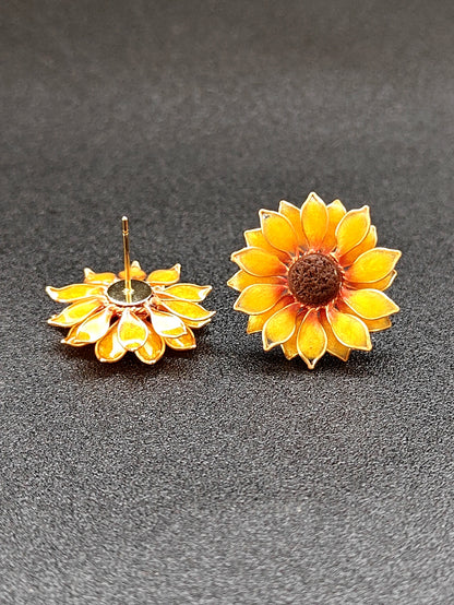 Sunflower Pendant Necklace Studs Ring and Hair Piece
