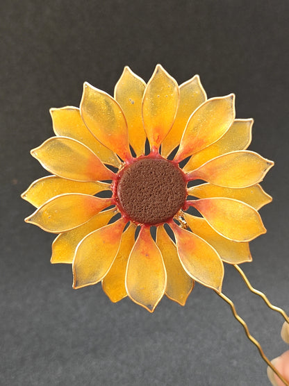 Set of 3 Hair Pins - Handmade Sunflower Hair Accessory Hair Pins