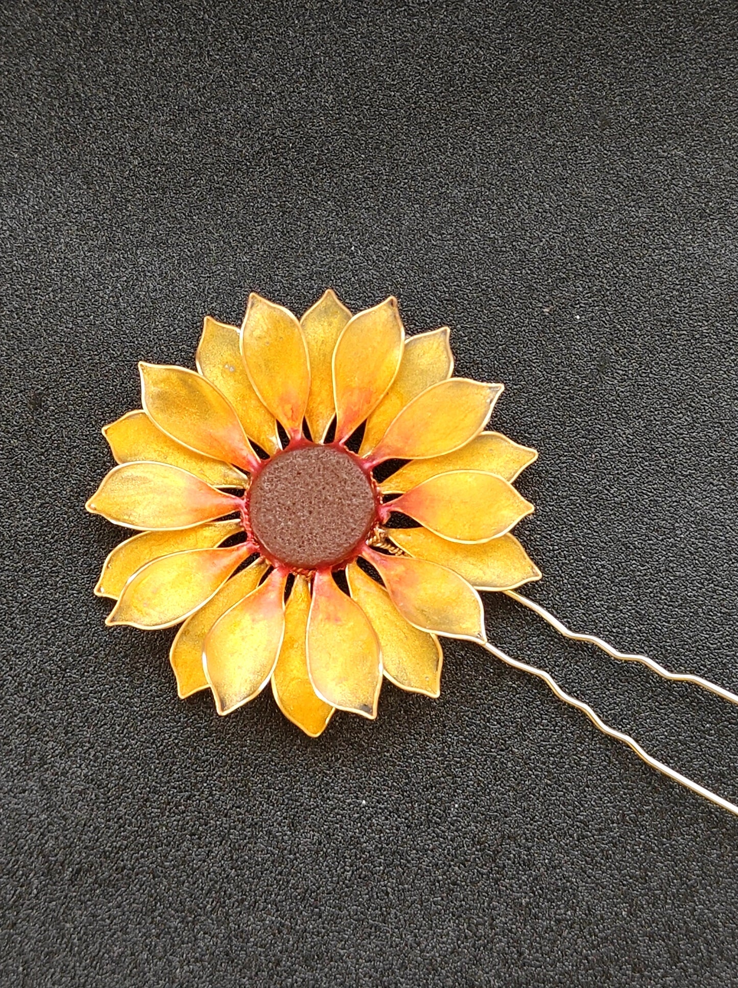 Set of 3 Hair Pins - Handmade Sunflower Hair Accessory Hair Pins
